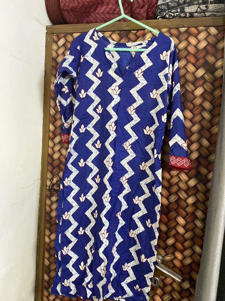 Blue Red Kurta