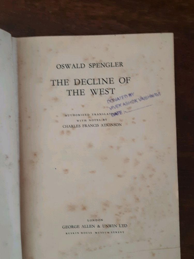 Decline Of The West By Oswald Spengl