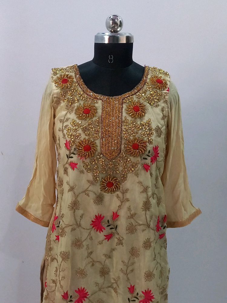 Very Gorgeous Stone Work Wedding Kurti