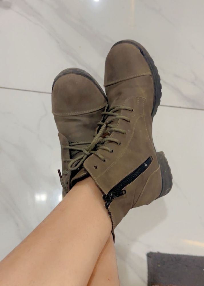 Women Army Green New Boots