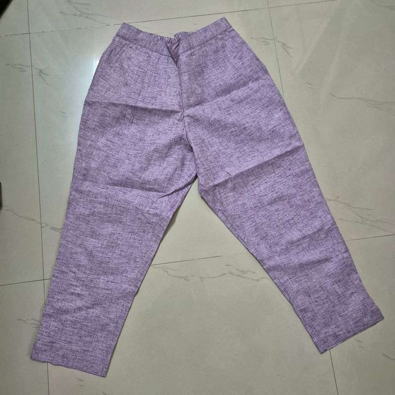 Lilac Cotton Pants