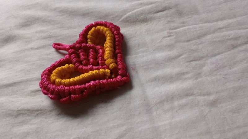 Macrame Heart Keychain