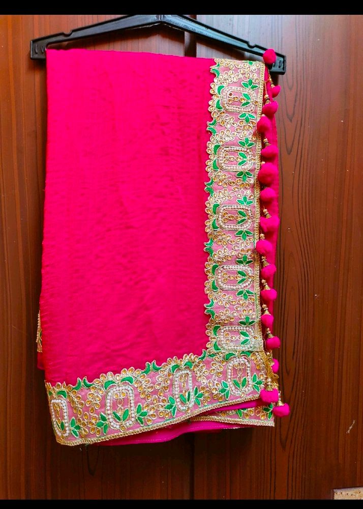 Designer Saree With Heavy Boarder Lace