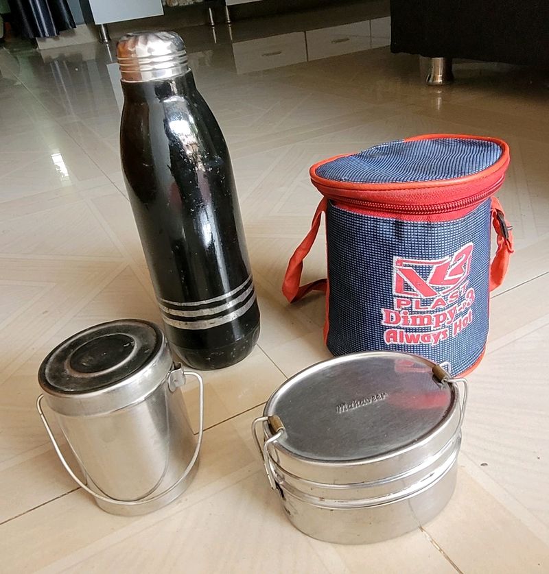 4 Set Tiffin & TiffinBox & bottle & Milk Containe