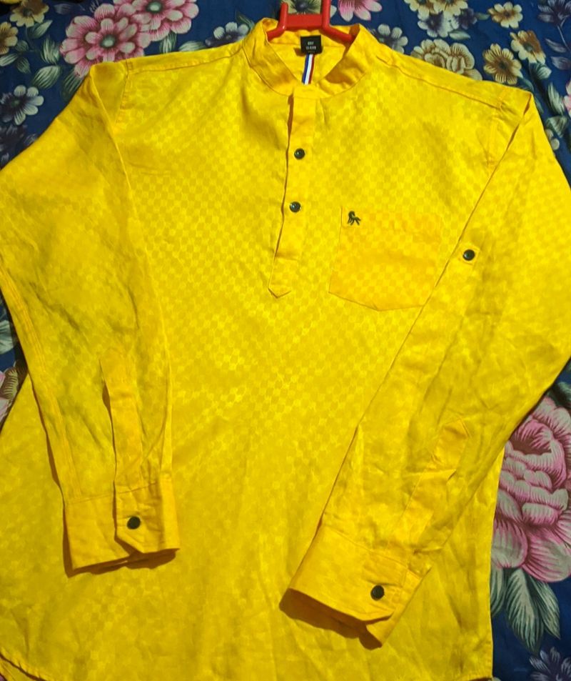 Totally New Shining Yellow Kurta Shirt