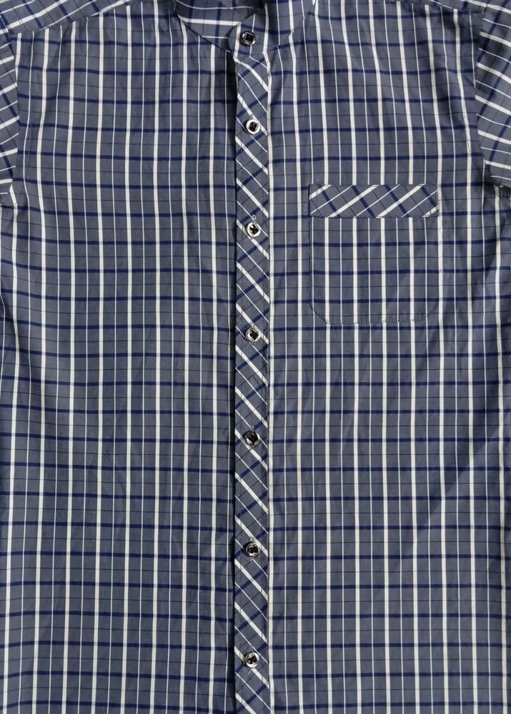 Formal Blue And White Check Shirt For Boy