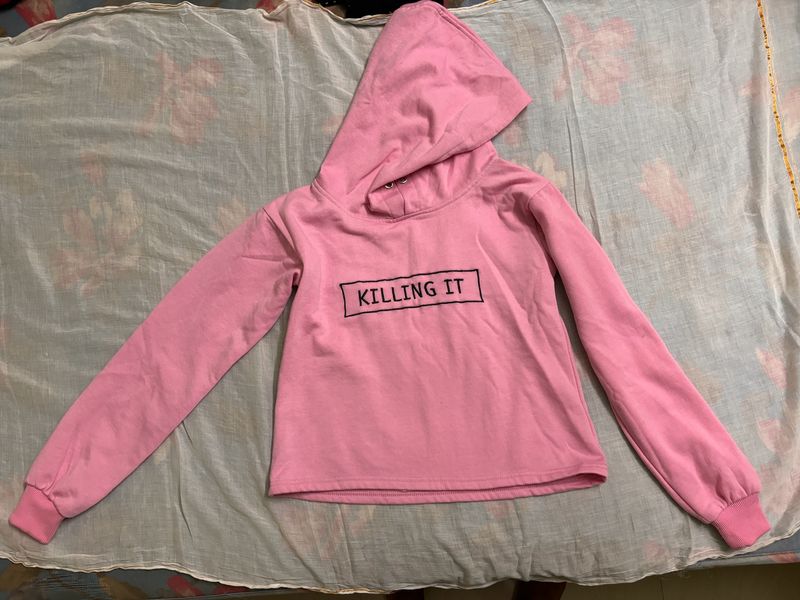 PINK CROP HOODIE 🎀🩷