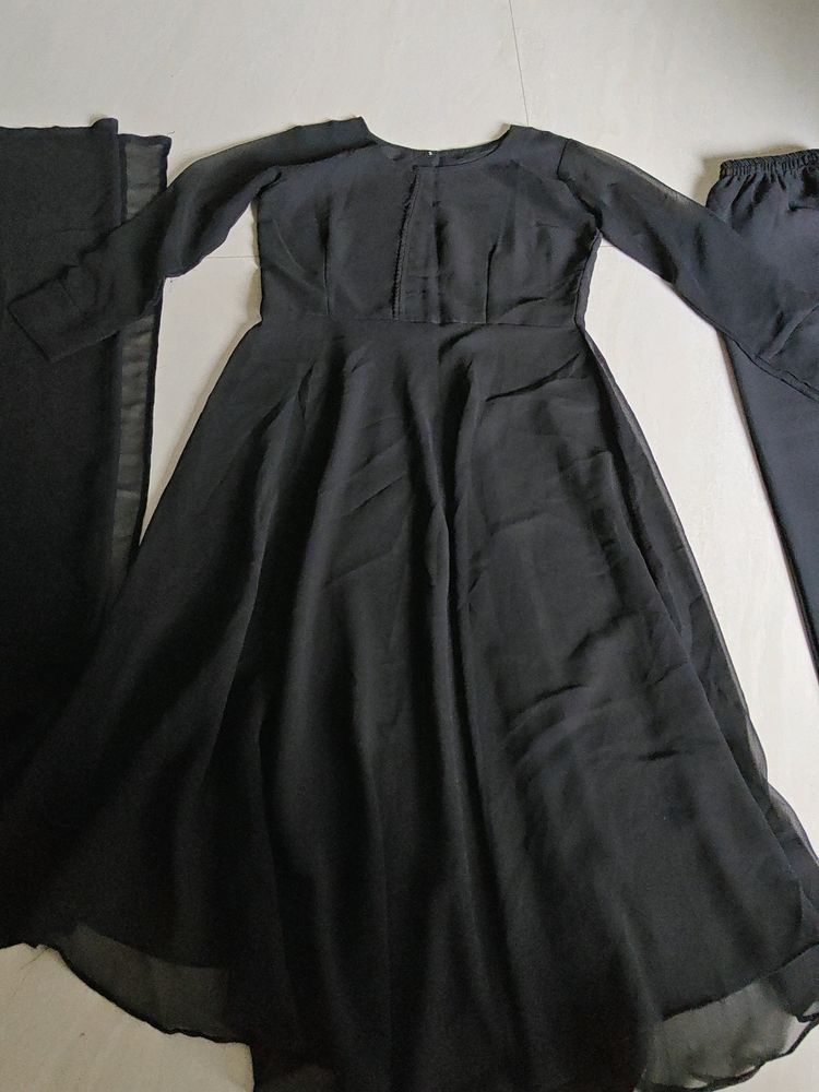Black Anarkali Suit Set