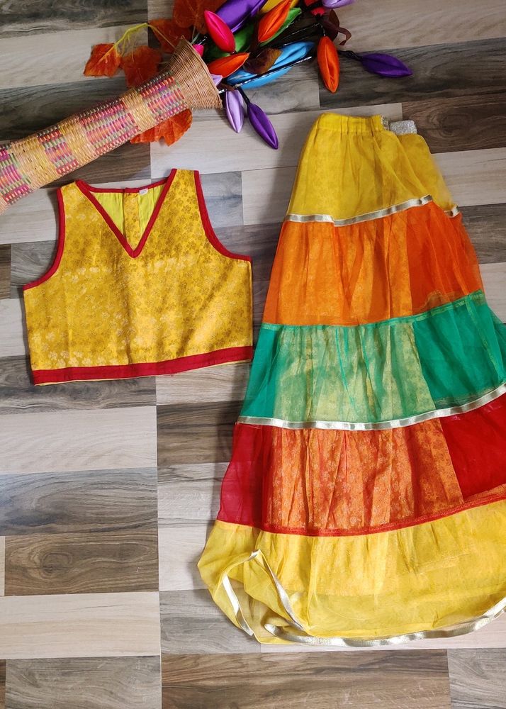 Banarasi Jacquard Lahenga Choli (6-7year)