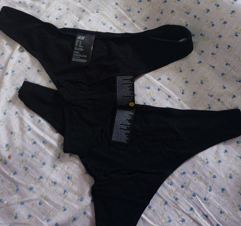 H&m Brand New Cotton Thong Combo