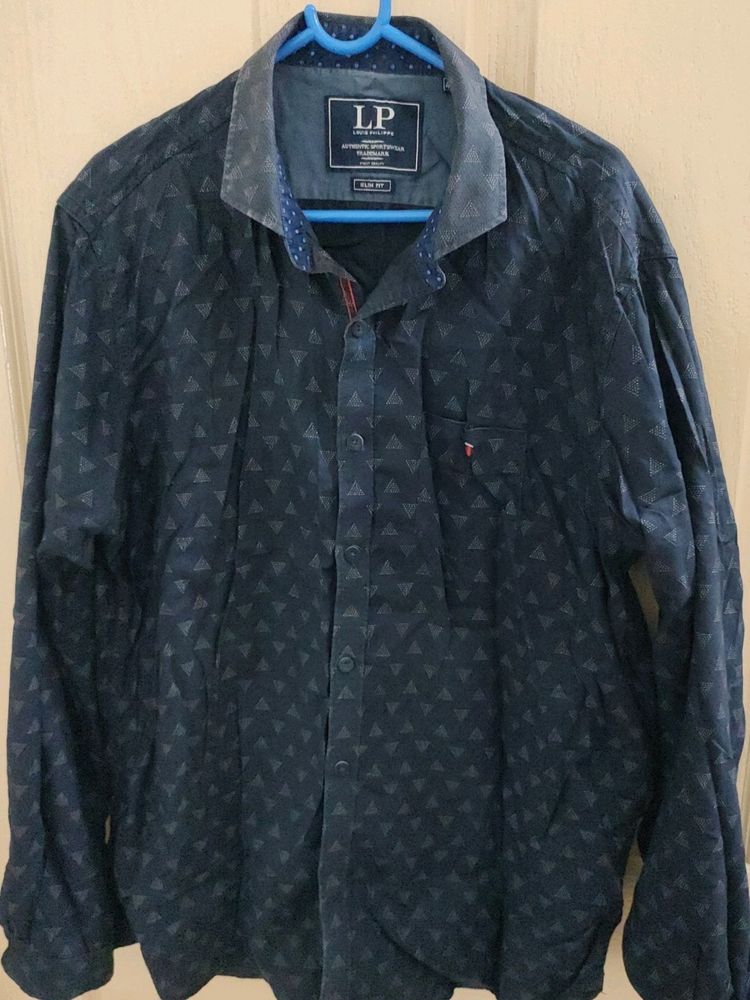 Price Drop 🔥 Louis Philippe 100% Cotton Navy Blue