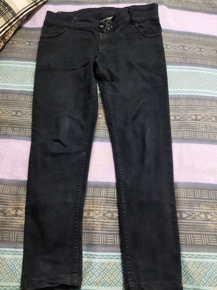 Black And Grey Colour Jeans