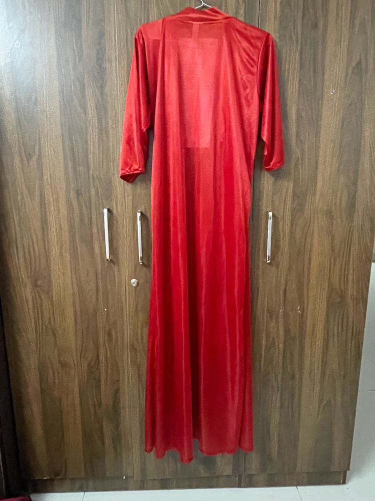 Red Satin Night Dress