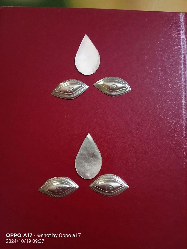 Silver Eyes And Bindi Set Of 2 For Devi Maa