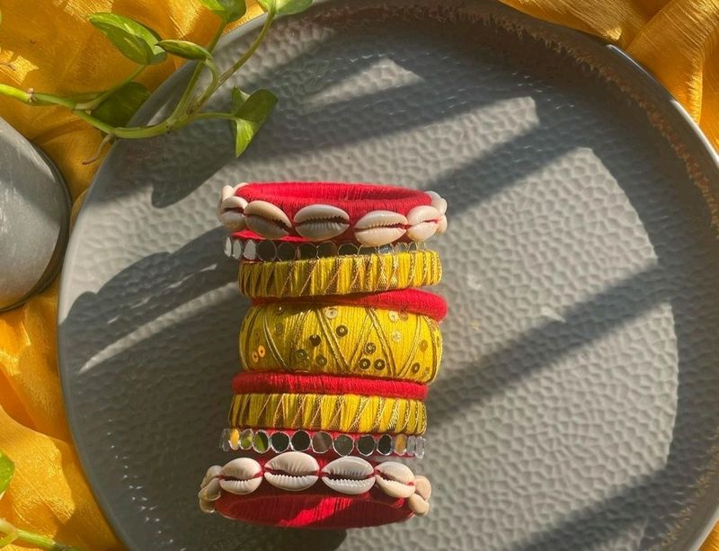 Yellow Shade Bangles 💛