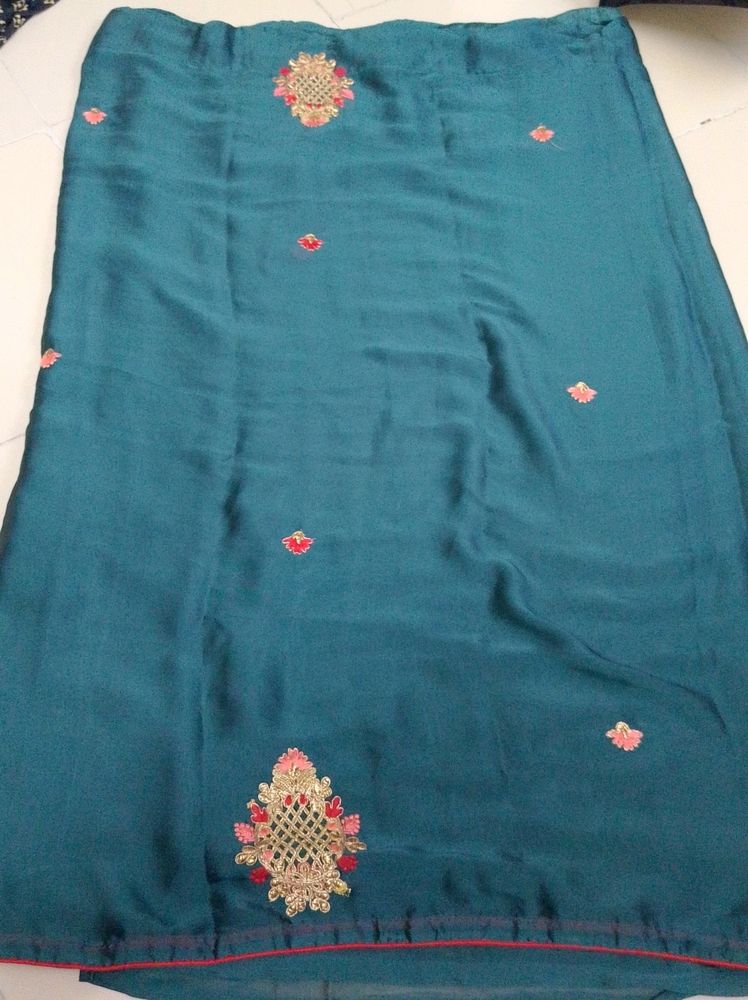 Green Plain Saree