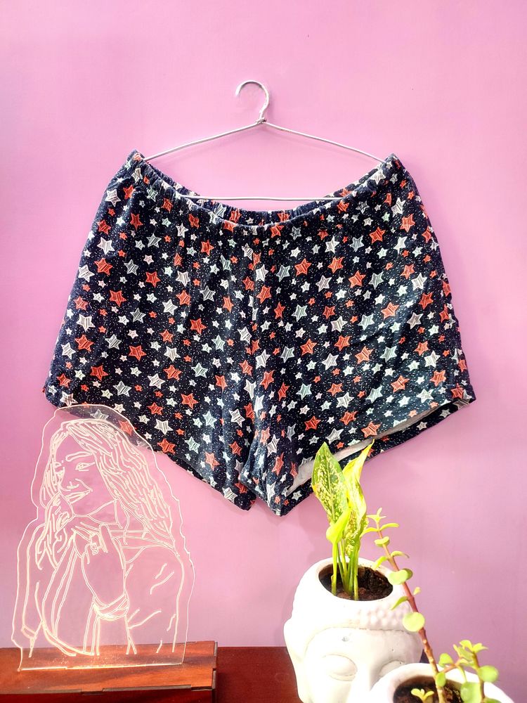 Black Printed Shorts (Women)