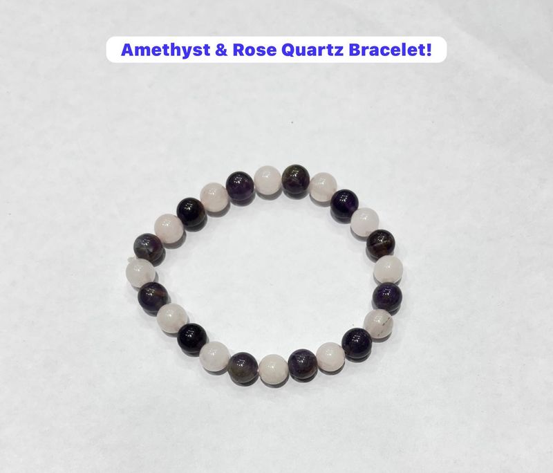 Amethyst And Rose Quartz Bracelet