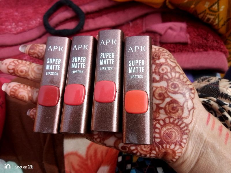 Combo Pack Of 4 Red Orange Colour Lipstick