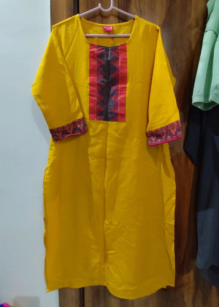 Yellow Kurti Set & Bluekurti