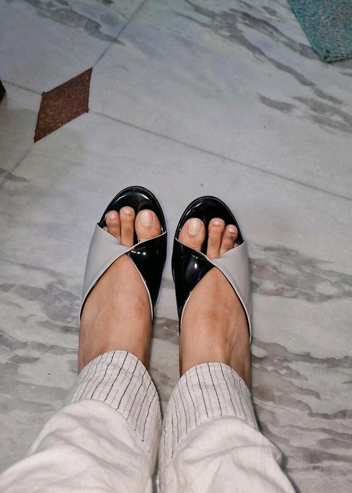 Black And Grey Sandals