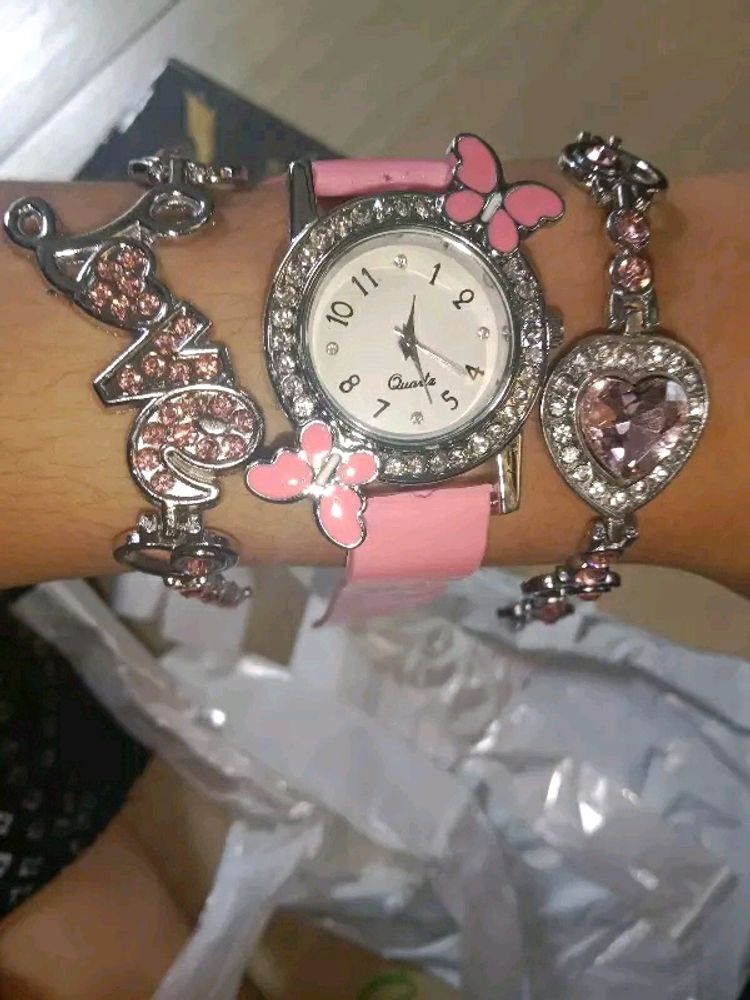 NEW FANCY WATCH & COMBO BRACELET FOR GIRLS