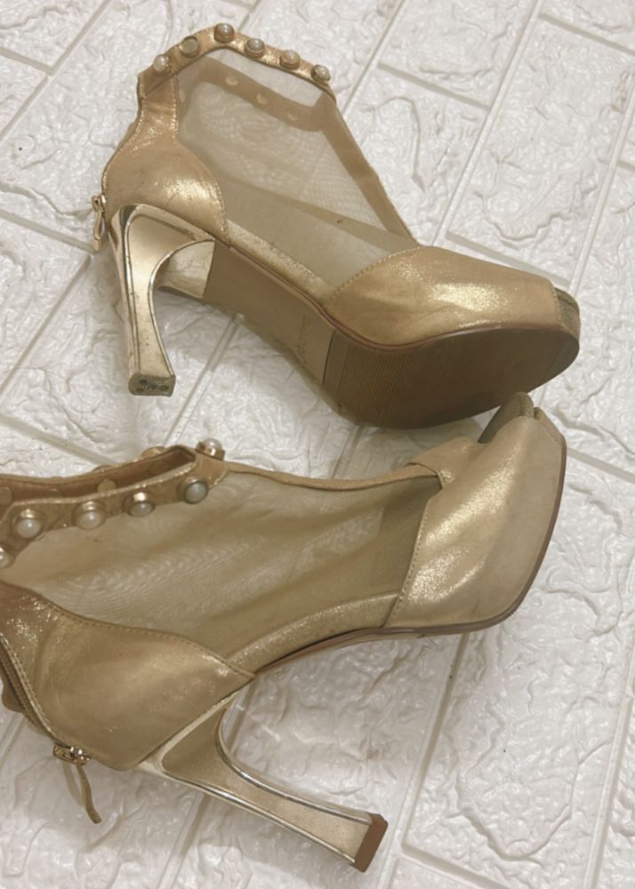 Gold Ankle Heels