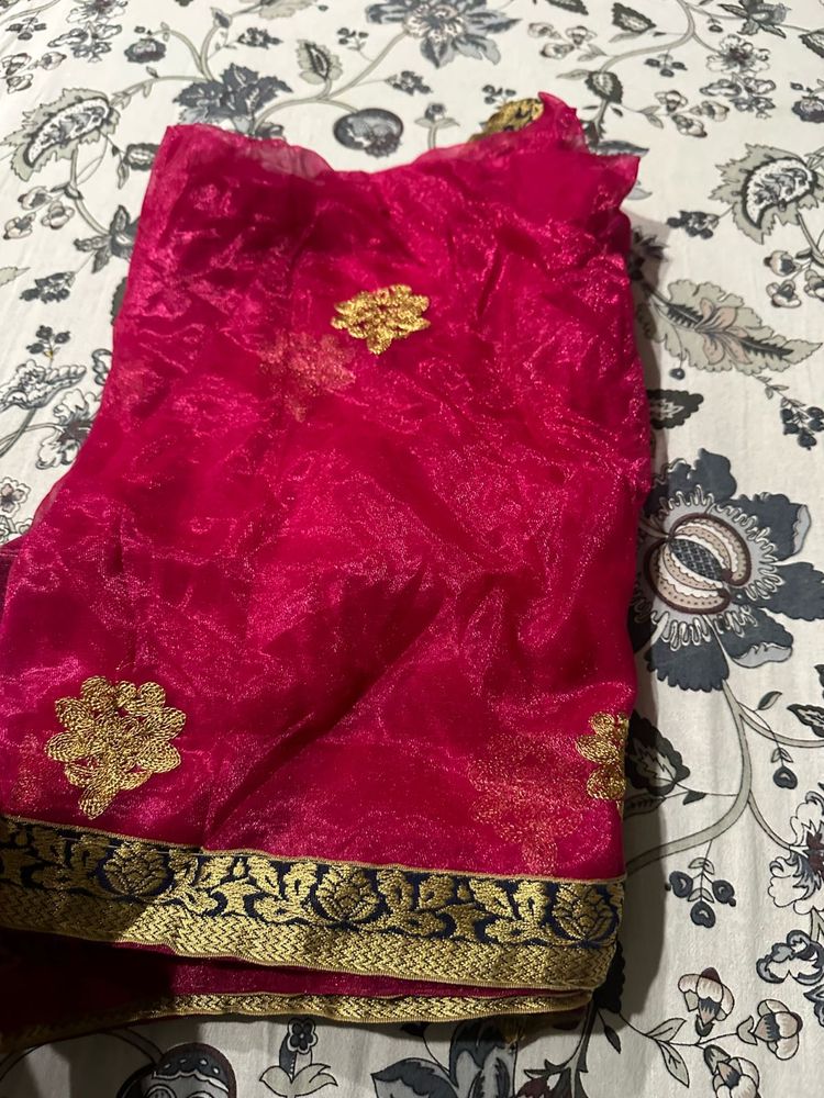 Pink Net Dupatta Unused Very Attractive For Festiv