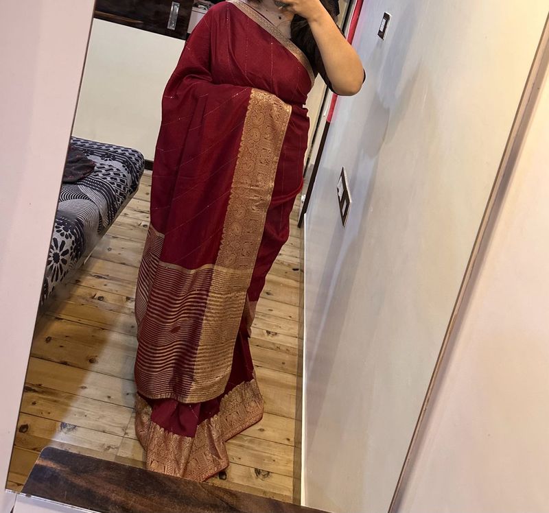 Maroon Saree