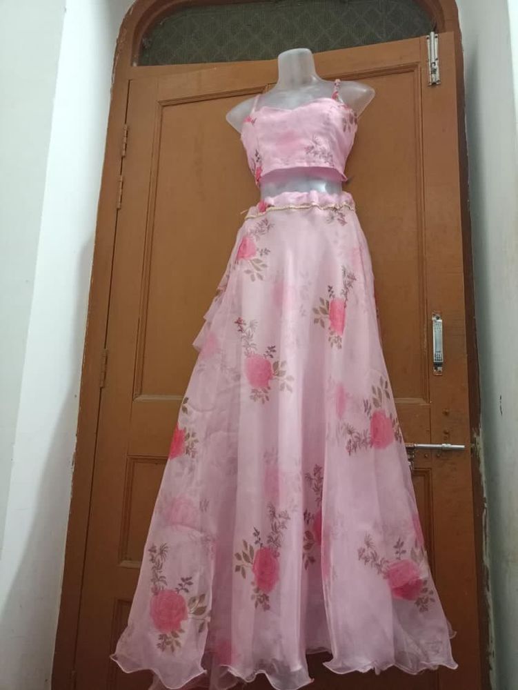 Pink Organza Lehenga Choli