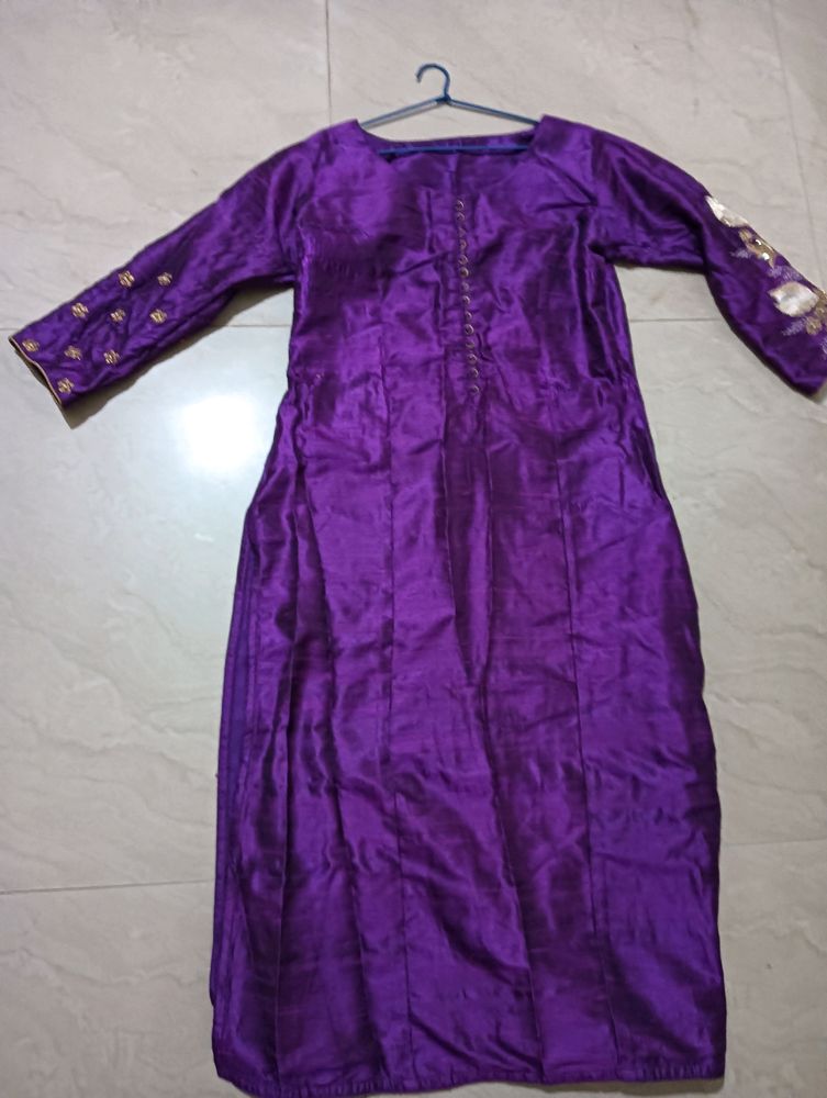 Silk Salwar Suit With Pant And Dupatta