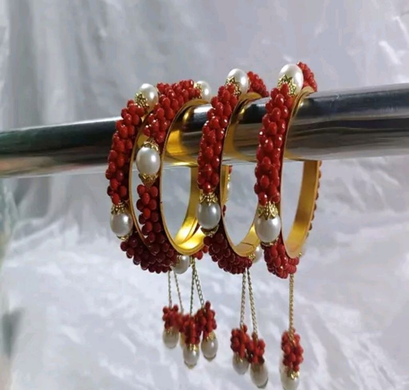 Red Beads Bangles