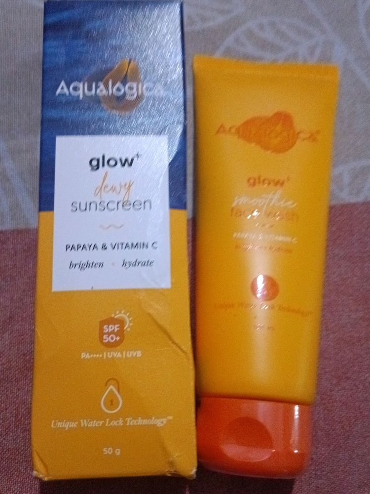 Combo Of Aqualogica Face Wash & Sunscreen