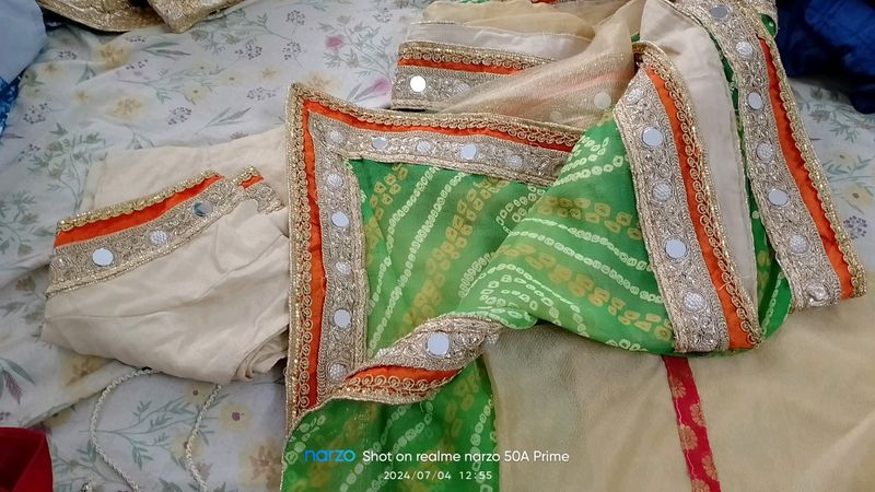 Real Mirror Work Saree With Steel