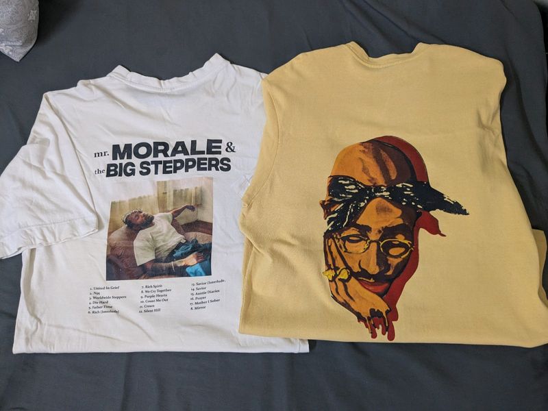 Combo: Tupac And kendrick Drop Shoulder Tshirt