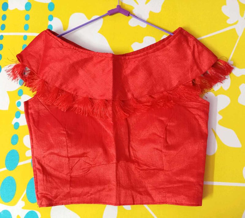 Padded Red Blouse (Size Extendable)