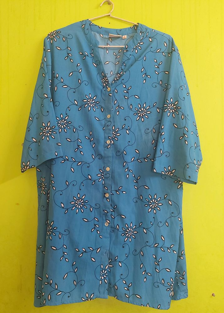 PlusS Blue Floral Print Tunic