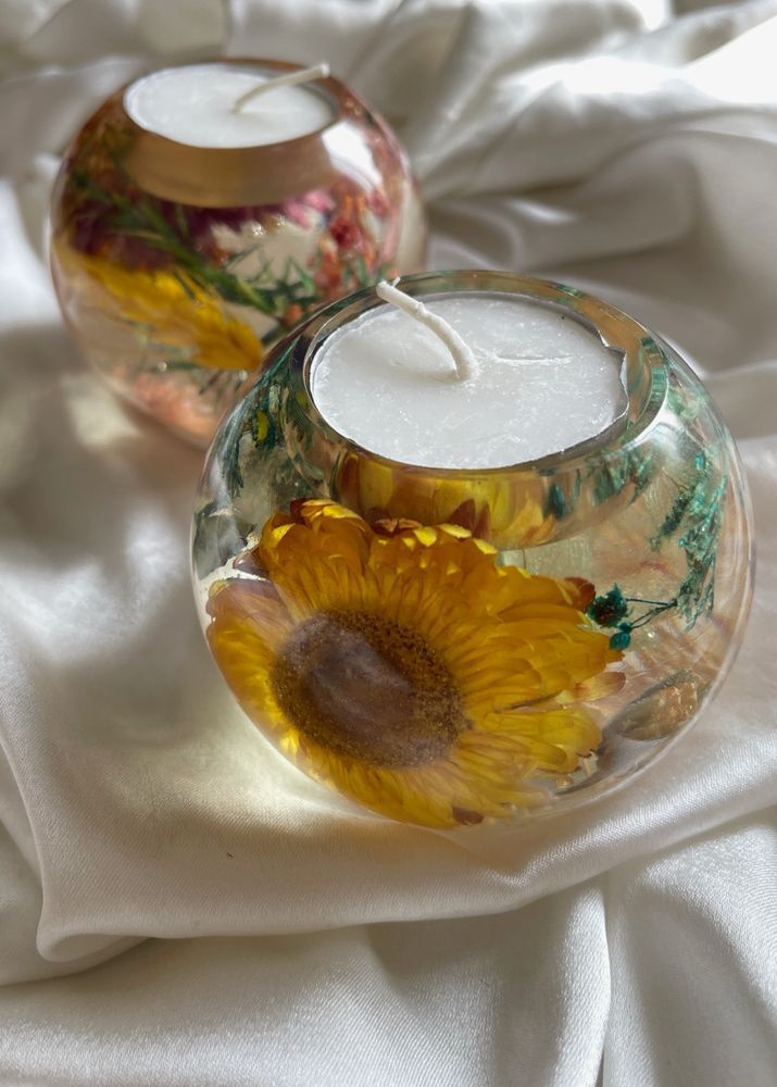 Botanical Resin Tealight Holder