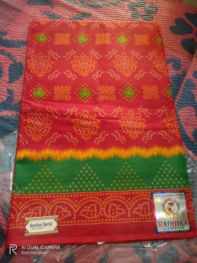 Pure Cotton Bandhani Saree