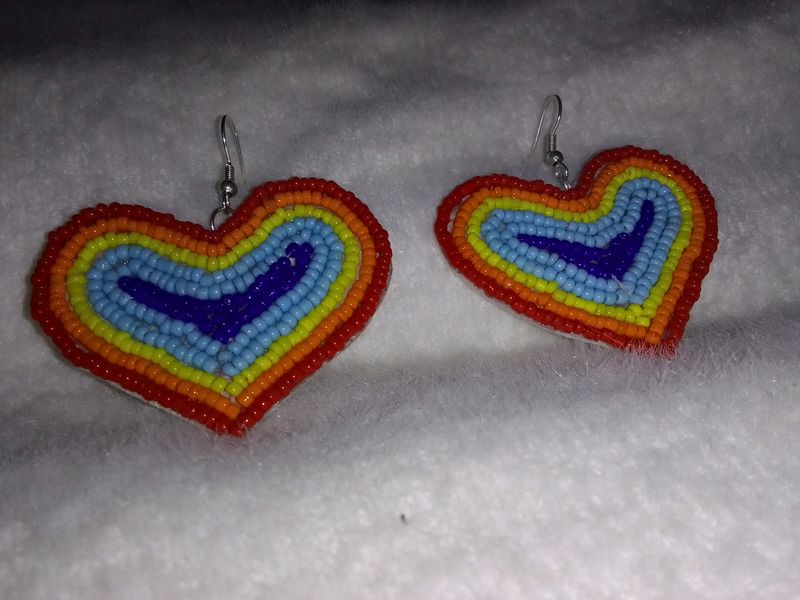 New Rainbow Heart Earrings