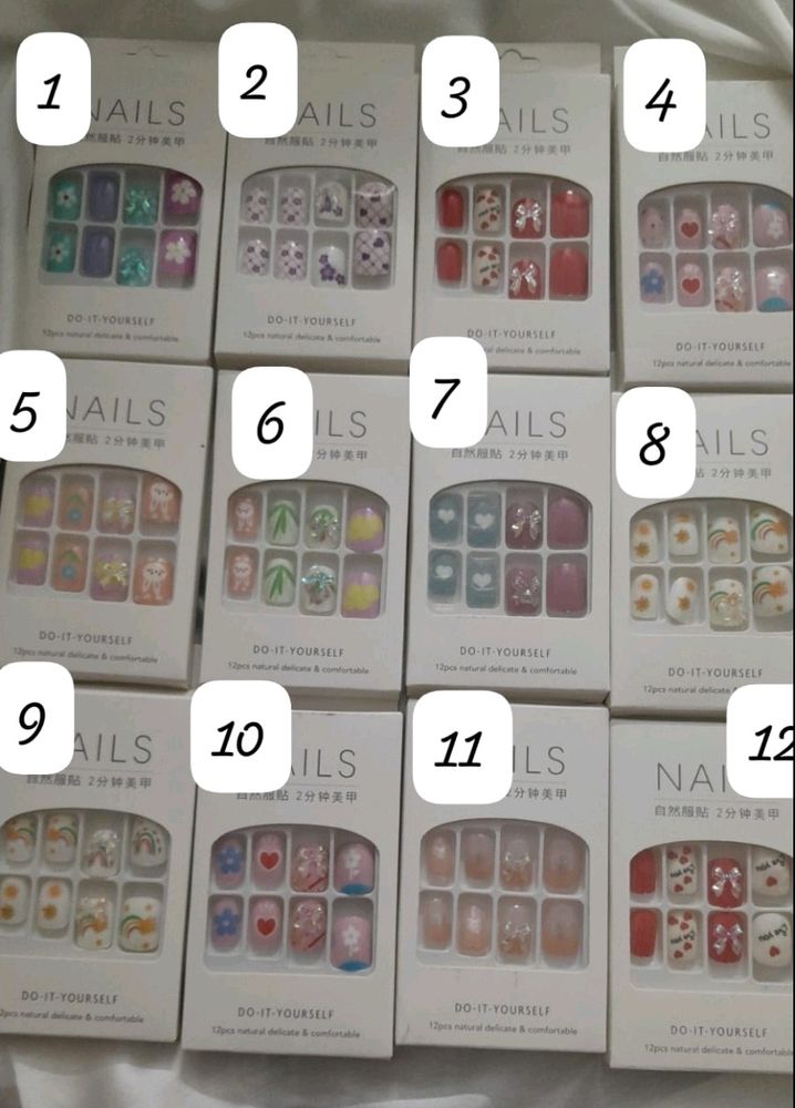 Fake Bow Nails Pack Of 11