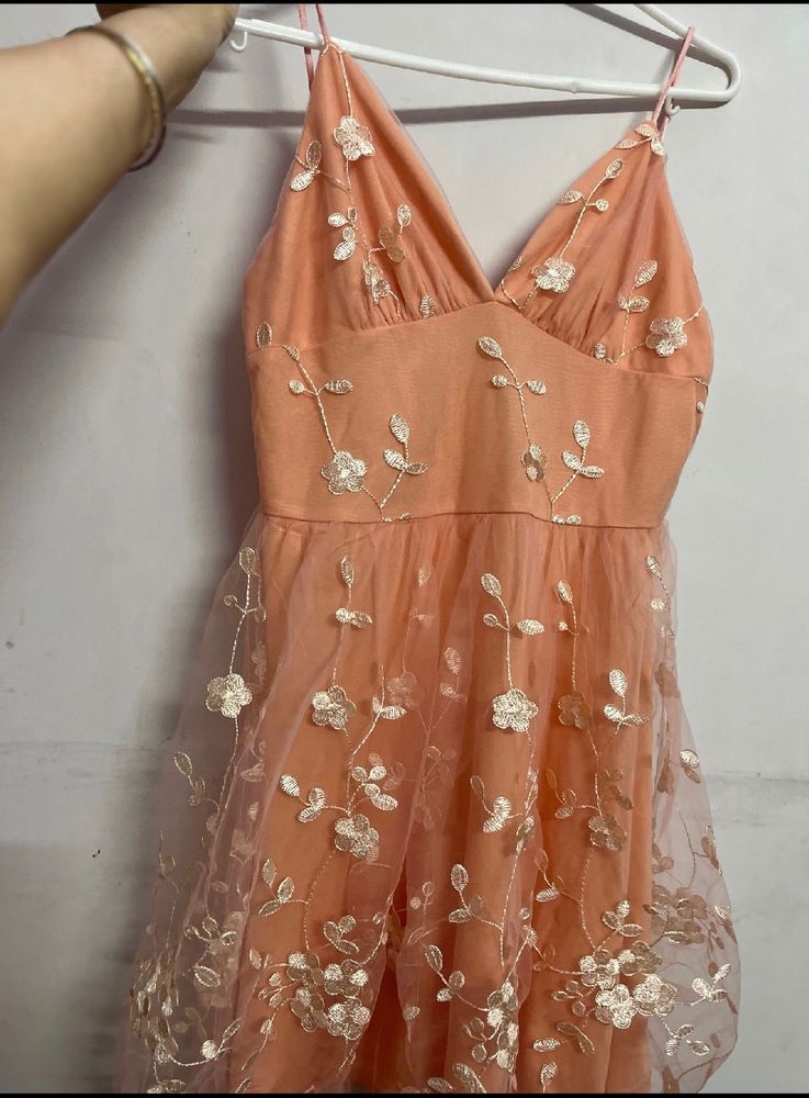 Dreamy Peach Mesh dress