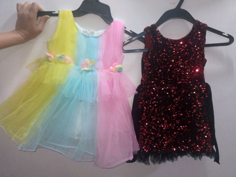 1-2 Years Girls Party Frock Combo