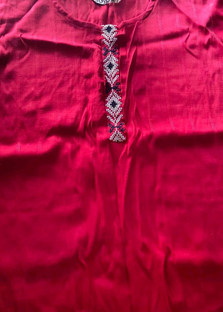 Short Kurta Red Color