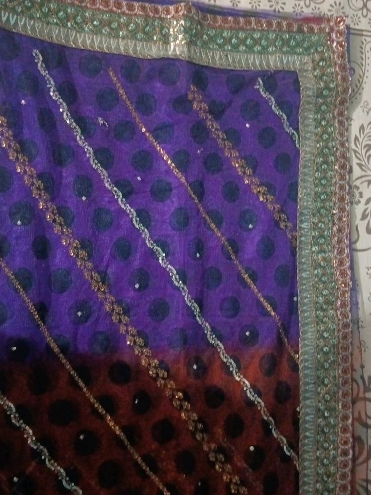 Nice Net Parpal Saree Verry Good Sare