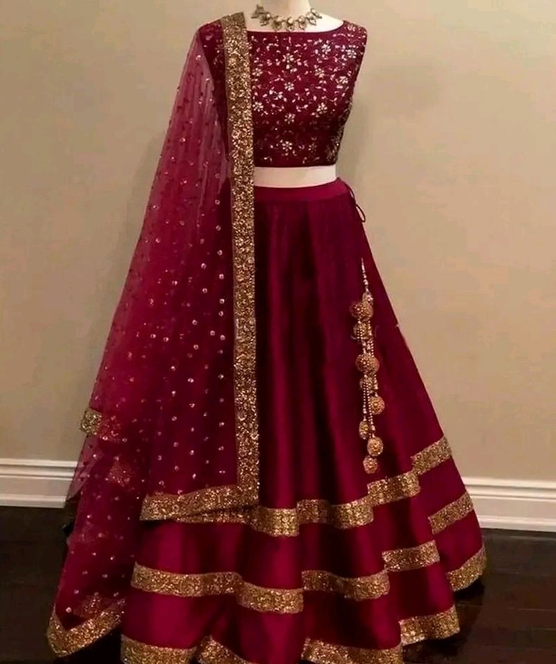 Marron Beautiful Silk Lehenga