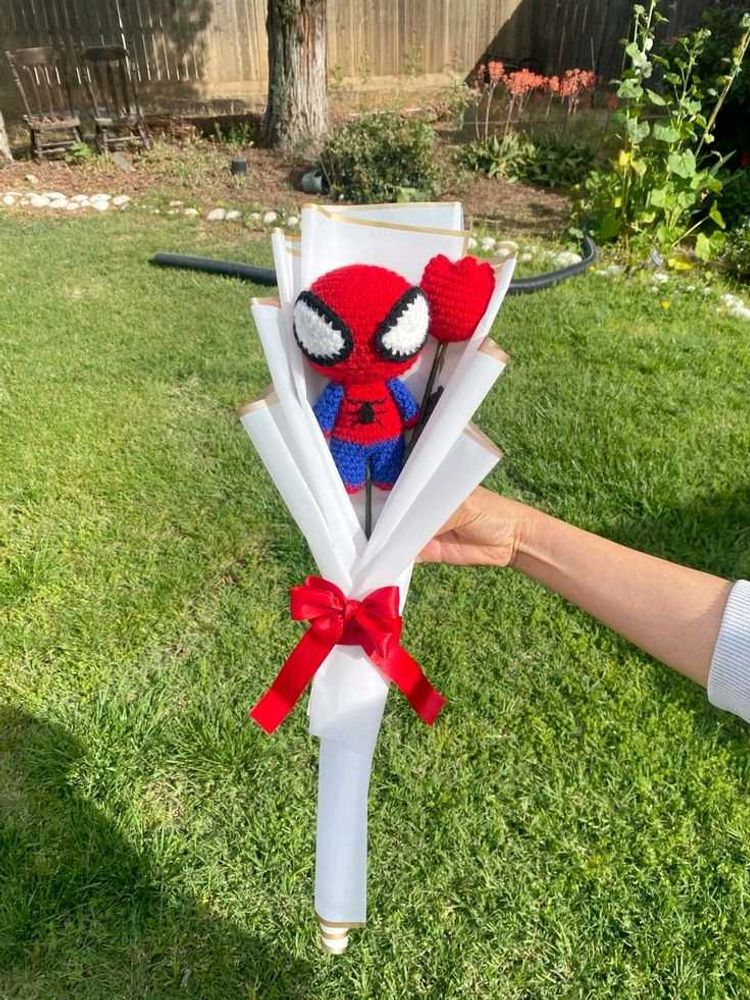 Crochet Spiderman N Rose