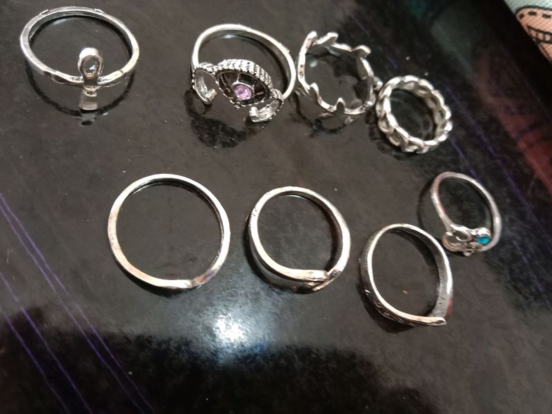 Silver Plated Oxidised Rings