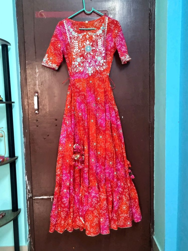 Cotton Ethnic gown with the biggest Gheras