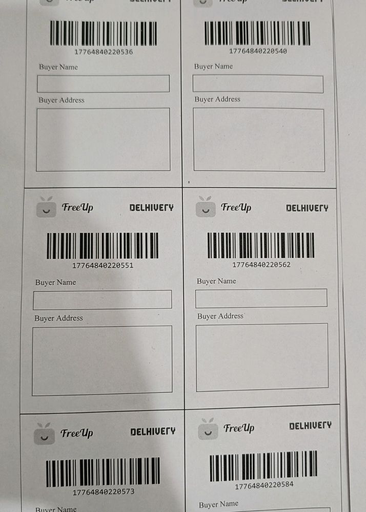 20 Printed Selling Labels